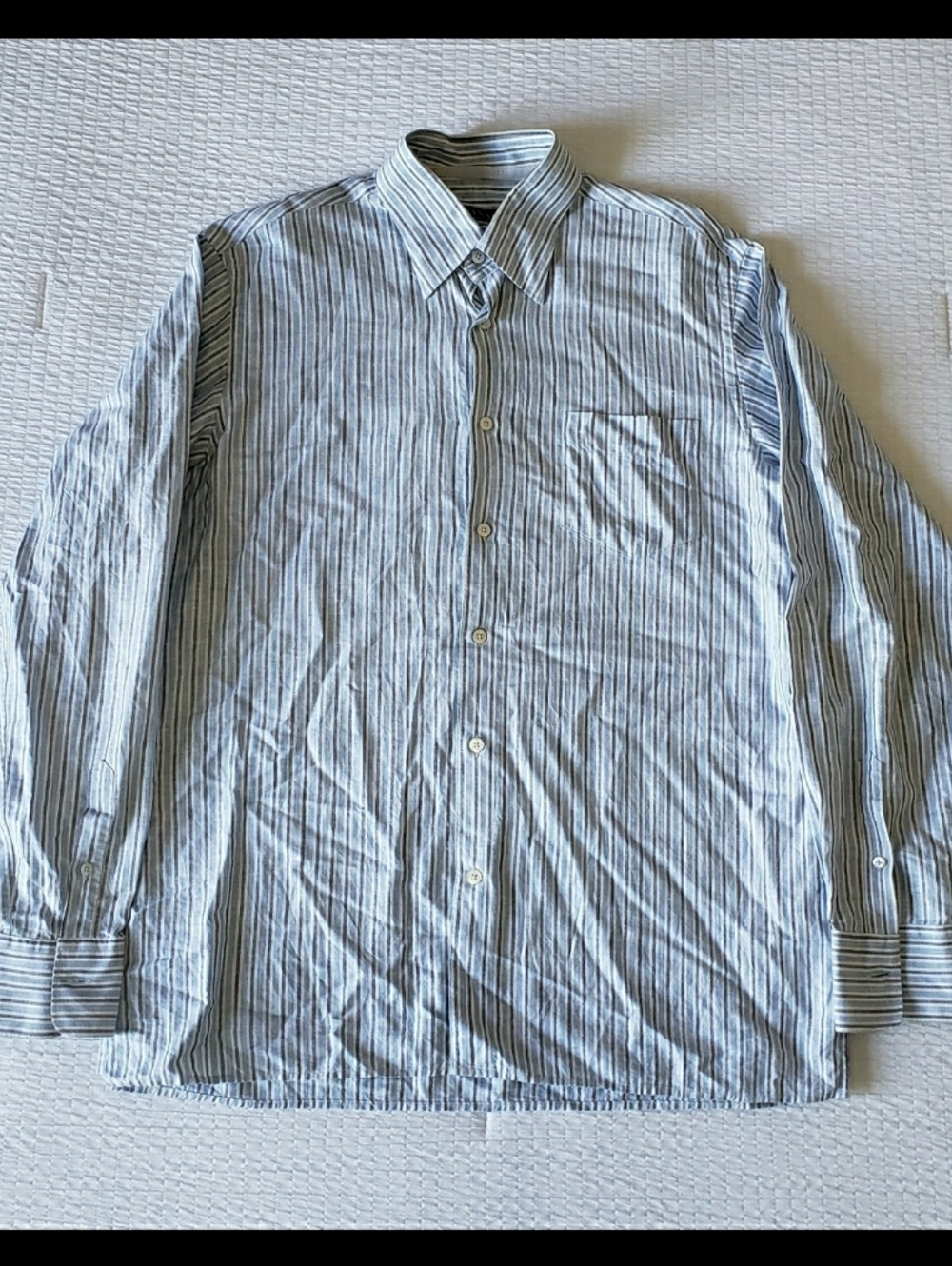 NWOT! CANALI Men's Casual Linen Blend BD LS Shirt (L) Blue {Made In Italy}
